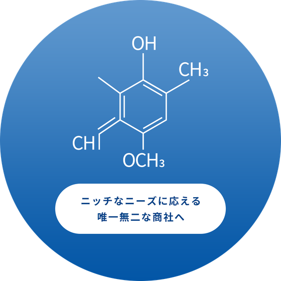 化学品に特化した<br class='sp-only'>ニッチトップな専門商社